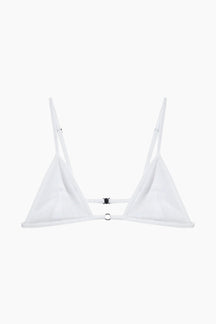 White bikini top on a white background