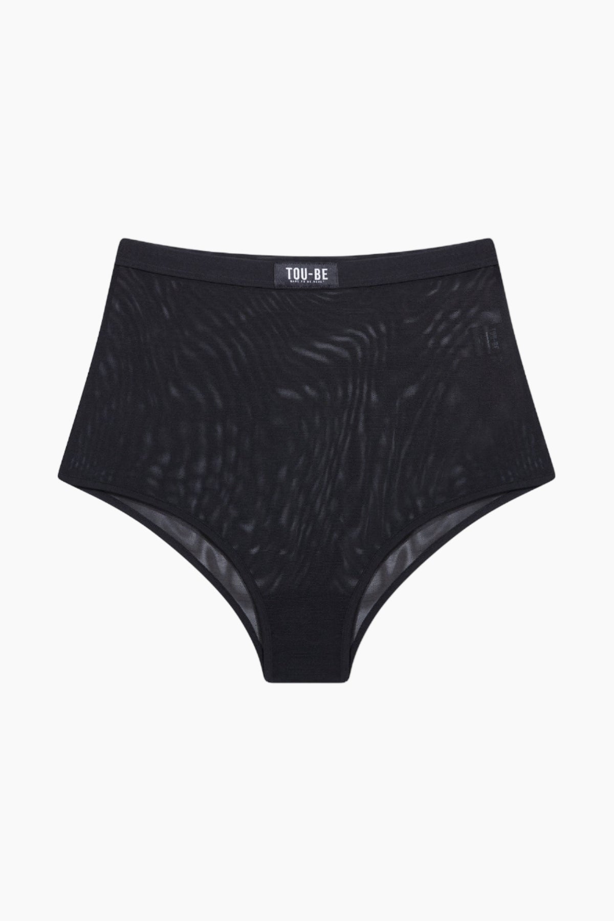 Black high-waisted underwear with a subtle pattern