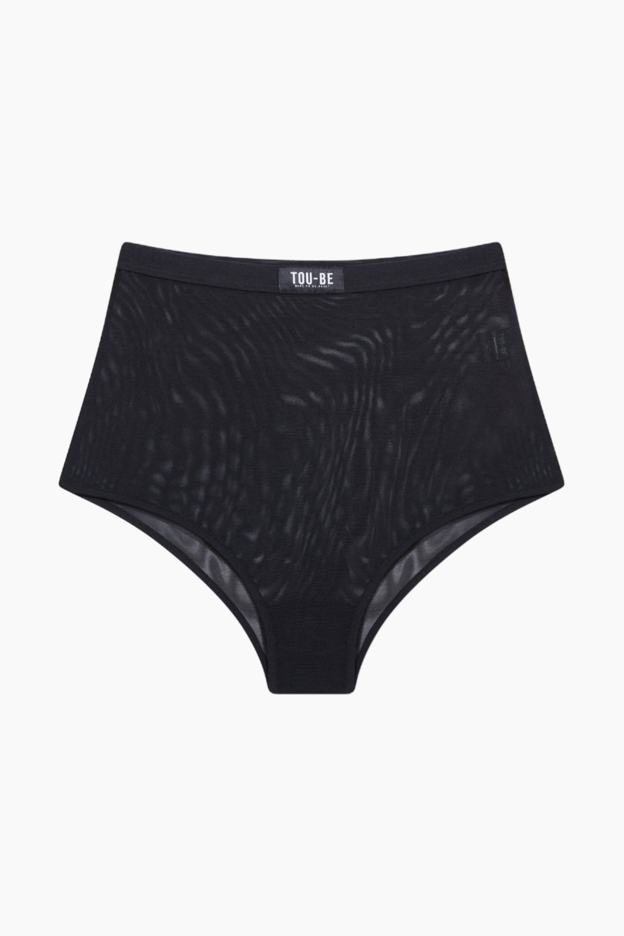 Black high-waisted underwear with a subtle pattern