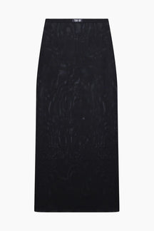 Black pencil t Mesh long skirt