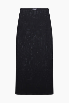 Black pencil t Mesh long skirt