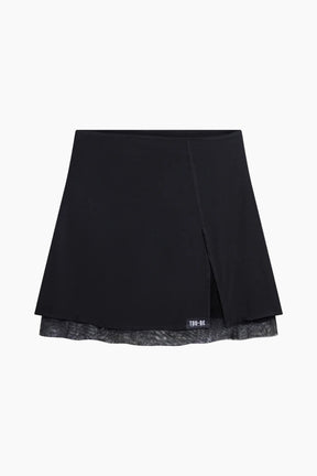 Black skirt with lace trim 