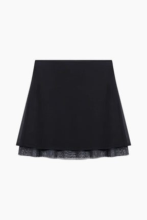 Black skirt with lace trim 