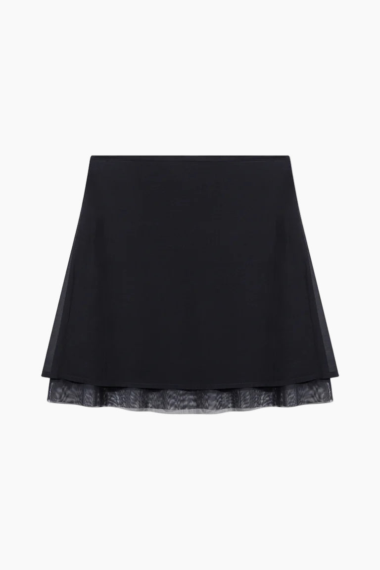 Black skirt with lace trim 