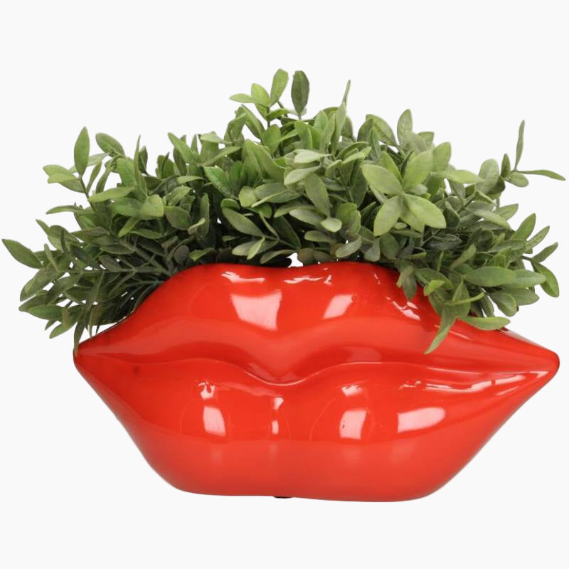 XET-6748 Planter Lips Red 17x14x37cm
