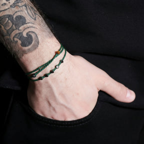 A handmade braid of total 55cm length, which can be worn as triple bracelet or even necklace.