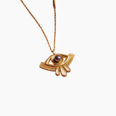 gold eye necklaces, with 3 drops, Sterling silver 925 Gold plated in 24k chain necklace with zircon.
Length – 42/45 cm.