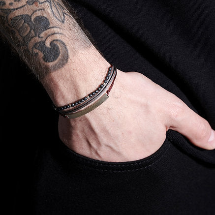 Handmade Sterling Silver 925 Bracelet with wax cord and hematite ;Simple and timeless piece, perfectly representing our philosophy on minimalism.