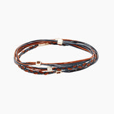 Handmade Sterling Silver 925 Bracelet with wax cord and silver square elements.