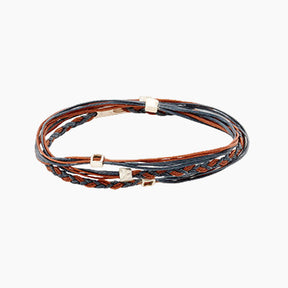 Handmade Sterling Silver 925 Bracelet with wax cord and silver square elements.