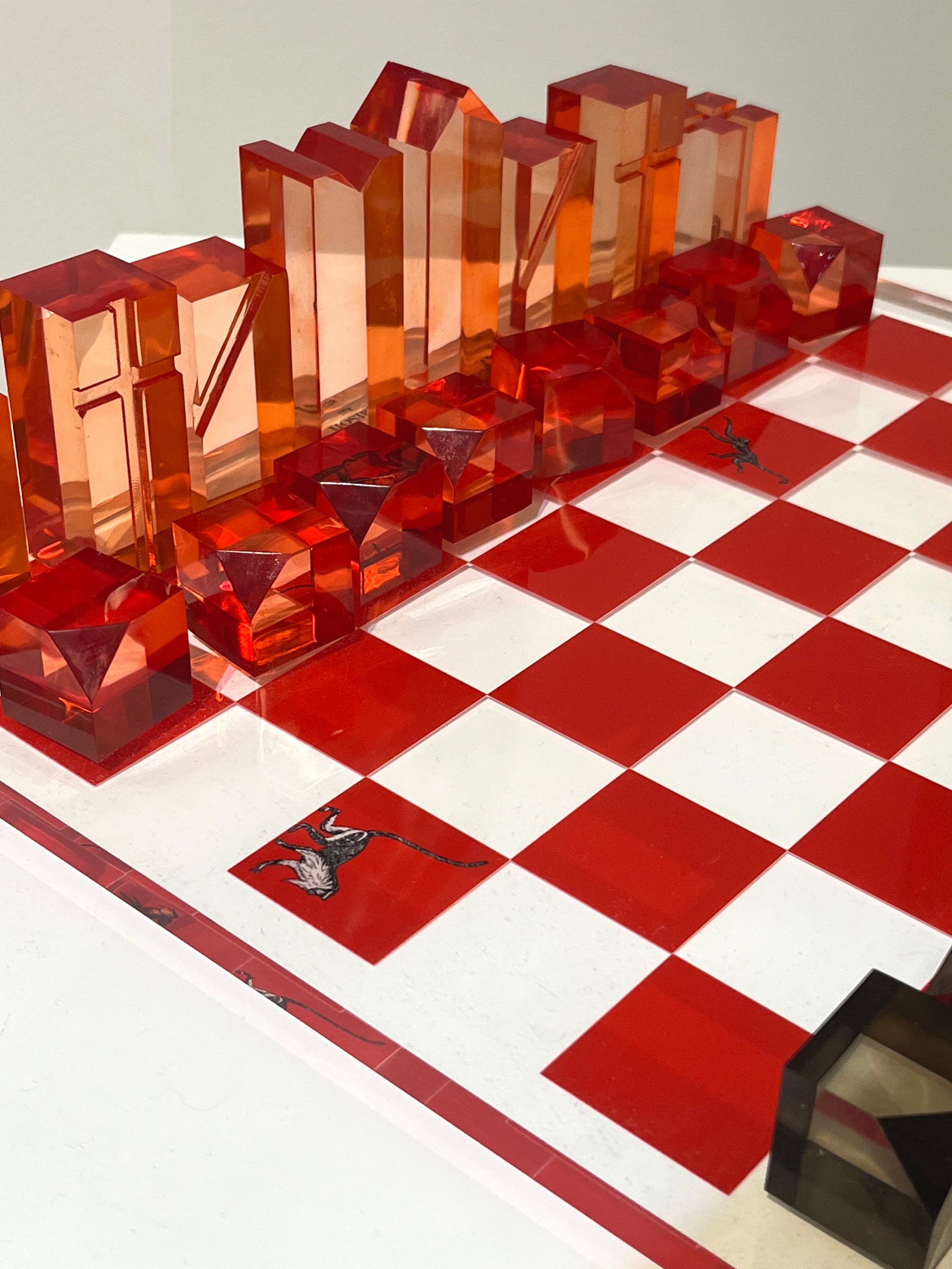 Acrylic Chess Board - Red