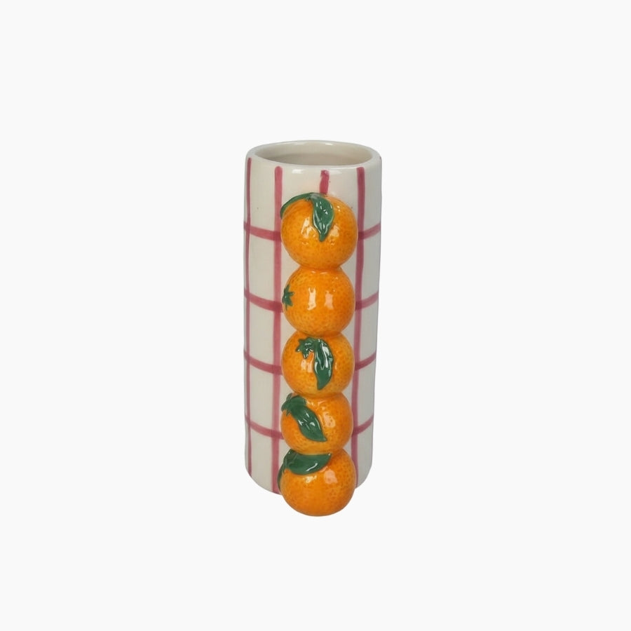 KAL-6022 Vase Mandarin Stoneware Orange 11x8x18.5cm