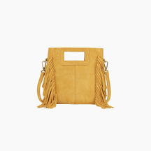 Yellow handbag with fringe details