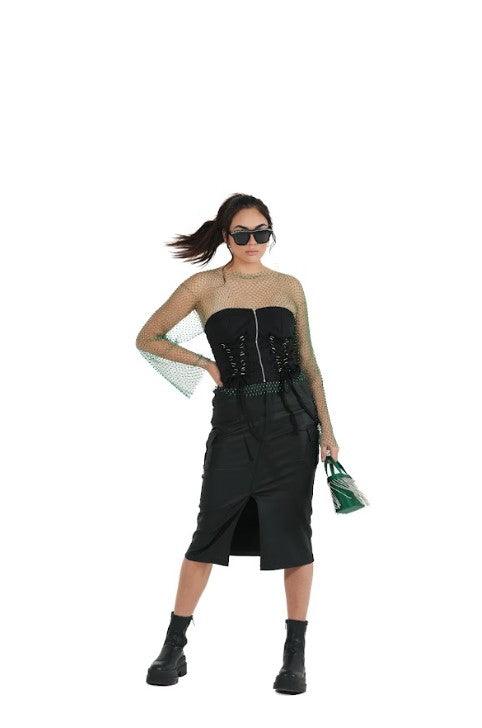 Black Cargo Skirt - FLTRD UAE