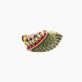 Decorative green and gold bracelet 