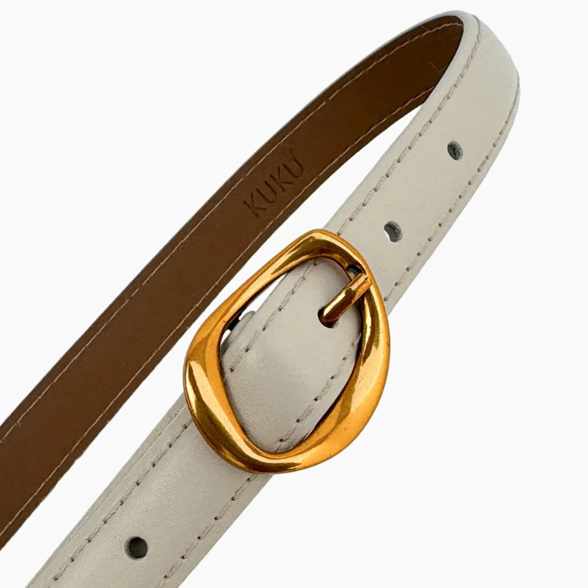 Orb Buckle Belt – Cloud White