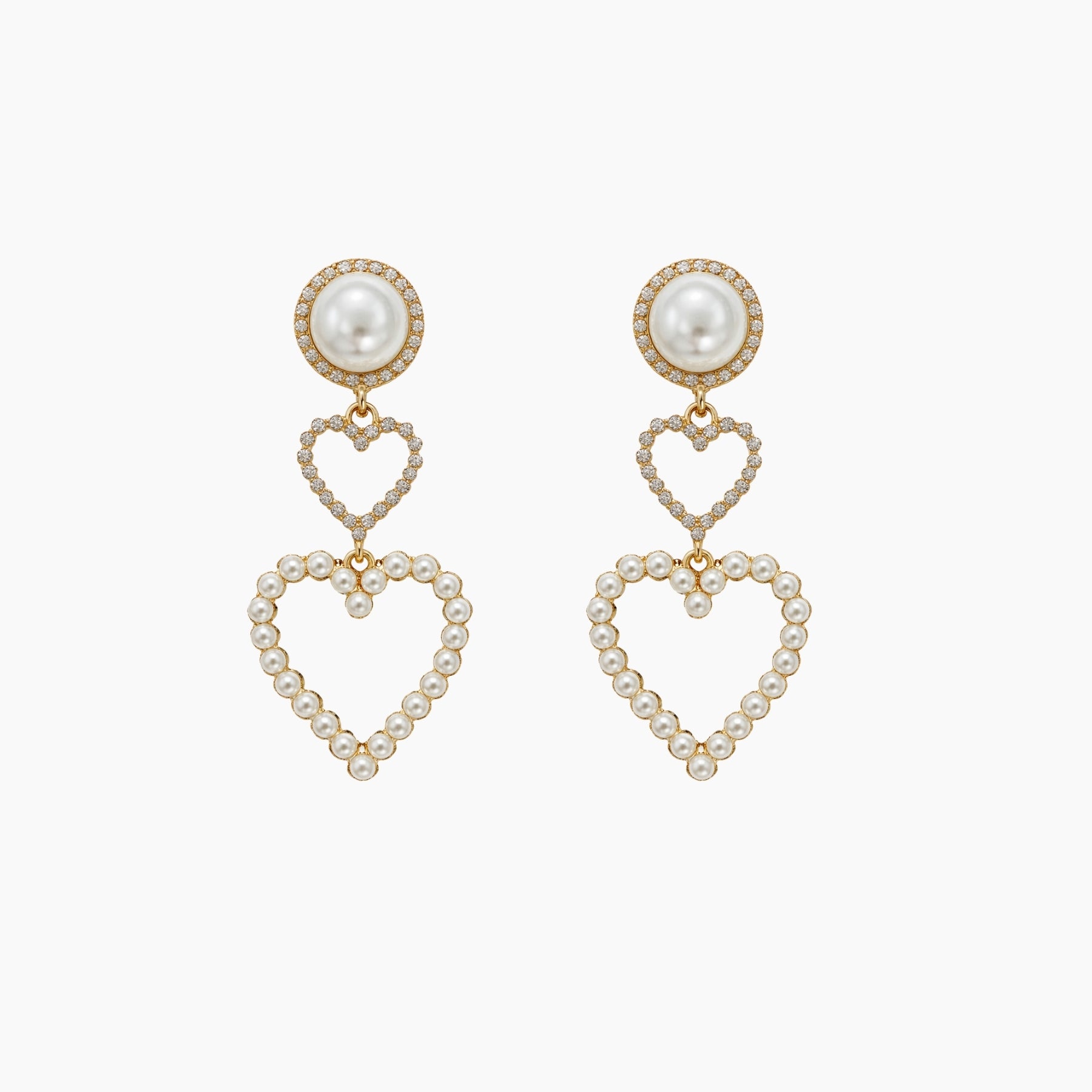 Heart w/ Pearl Earrings