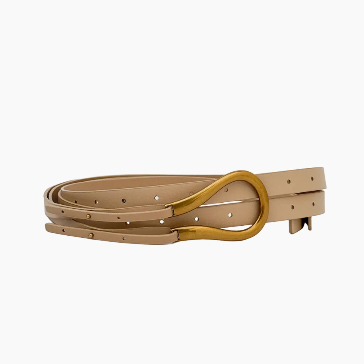 Mini Horse Buckle Belt – Beige