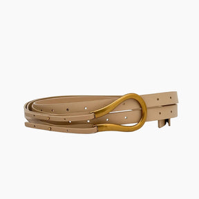 Mini Horse Buckle Belt – Beige