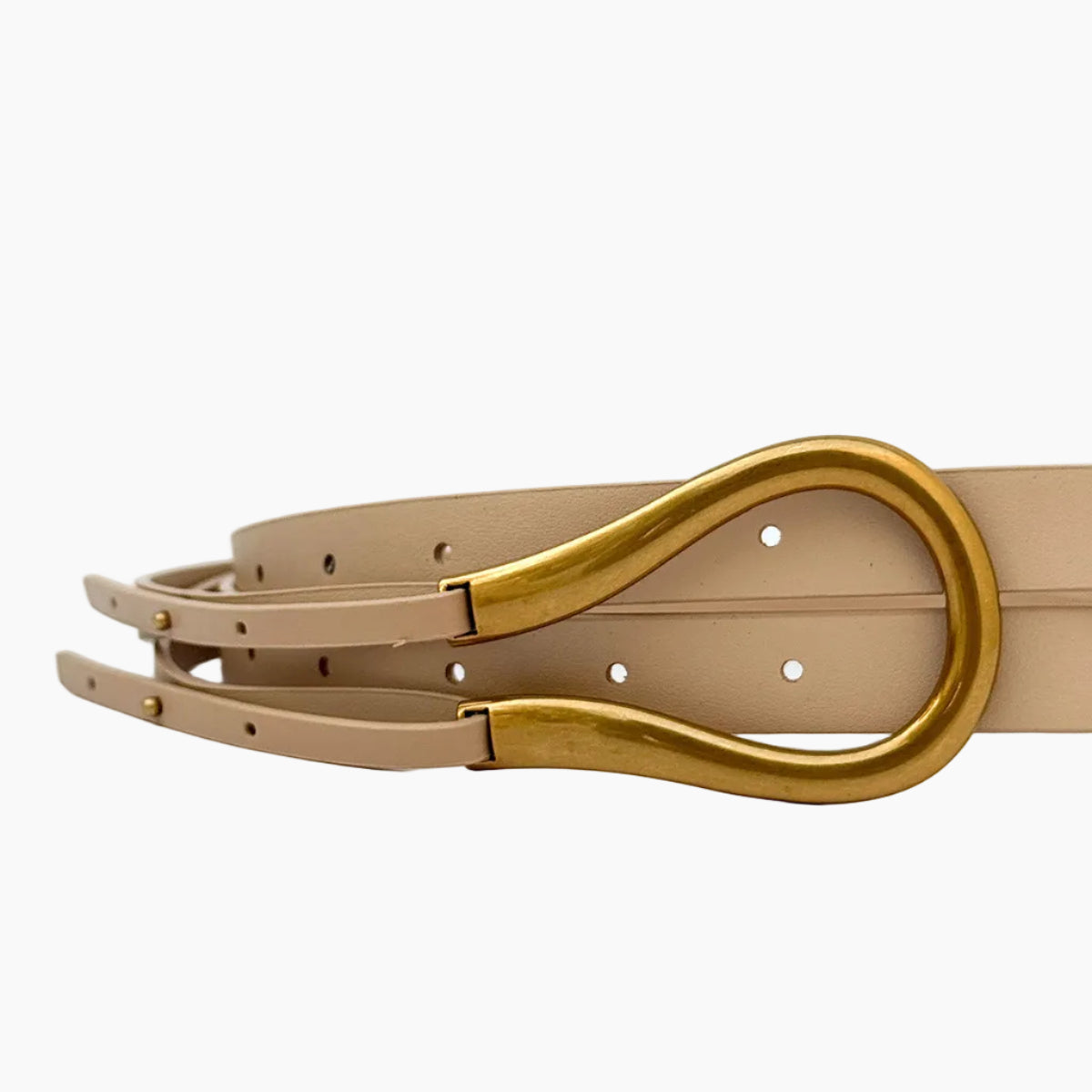 Mini Horse Buckle Belt – Beige