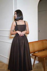 Midi Taffeta Dress in Cocao