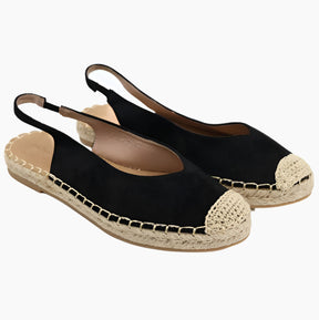Black espadrille sandals with woven soles 