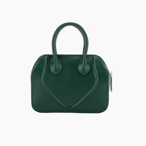 Green handbag on a white background
