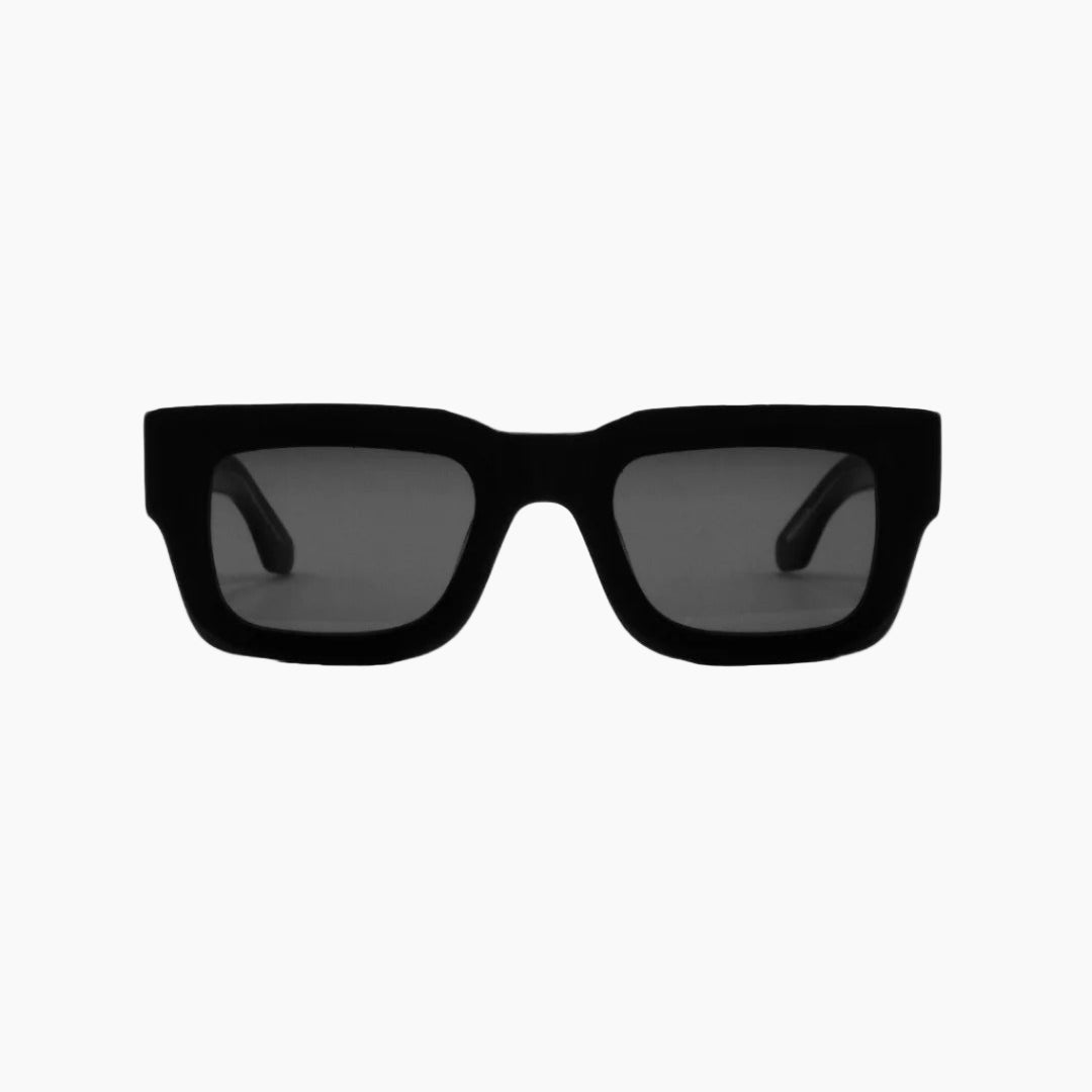 Black sunglasses on a white background