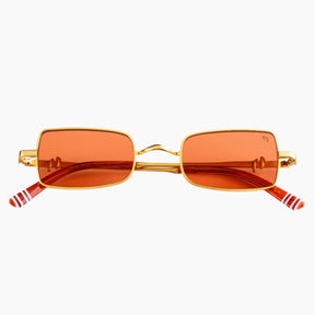 Unapologetically bold and daring, this fiery red lens paired with a gold frame commands attention. Inspired by stage lights, passion, and pure rockstar energy.
