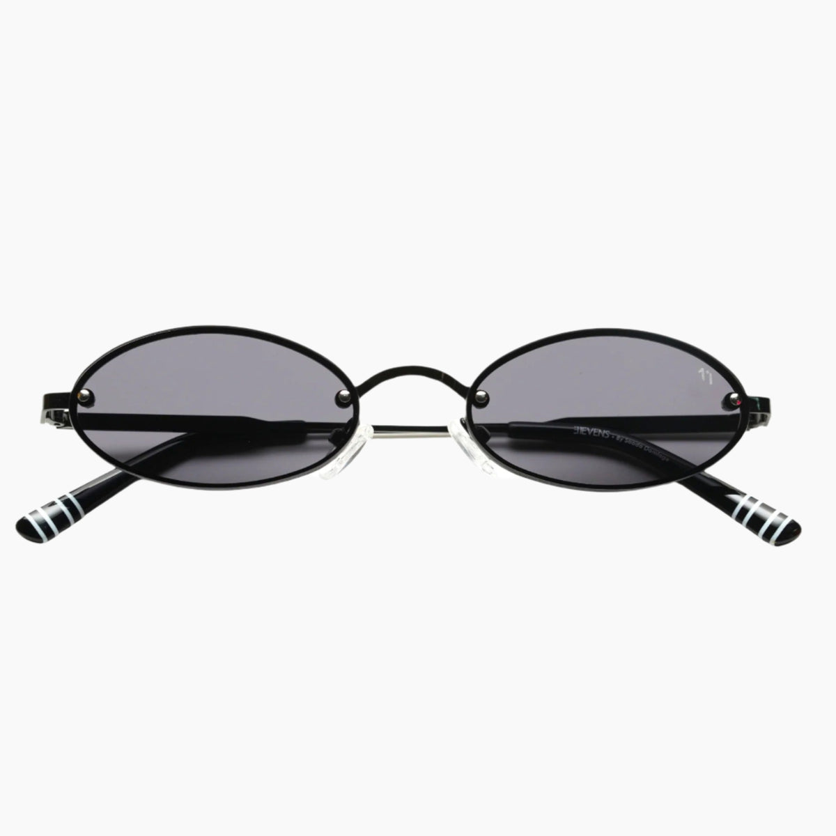 Black sunglasses with a unique design
