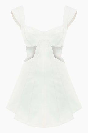White dress with a bow detail 