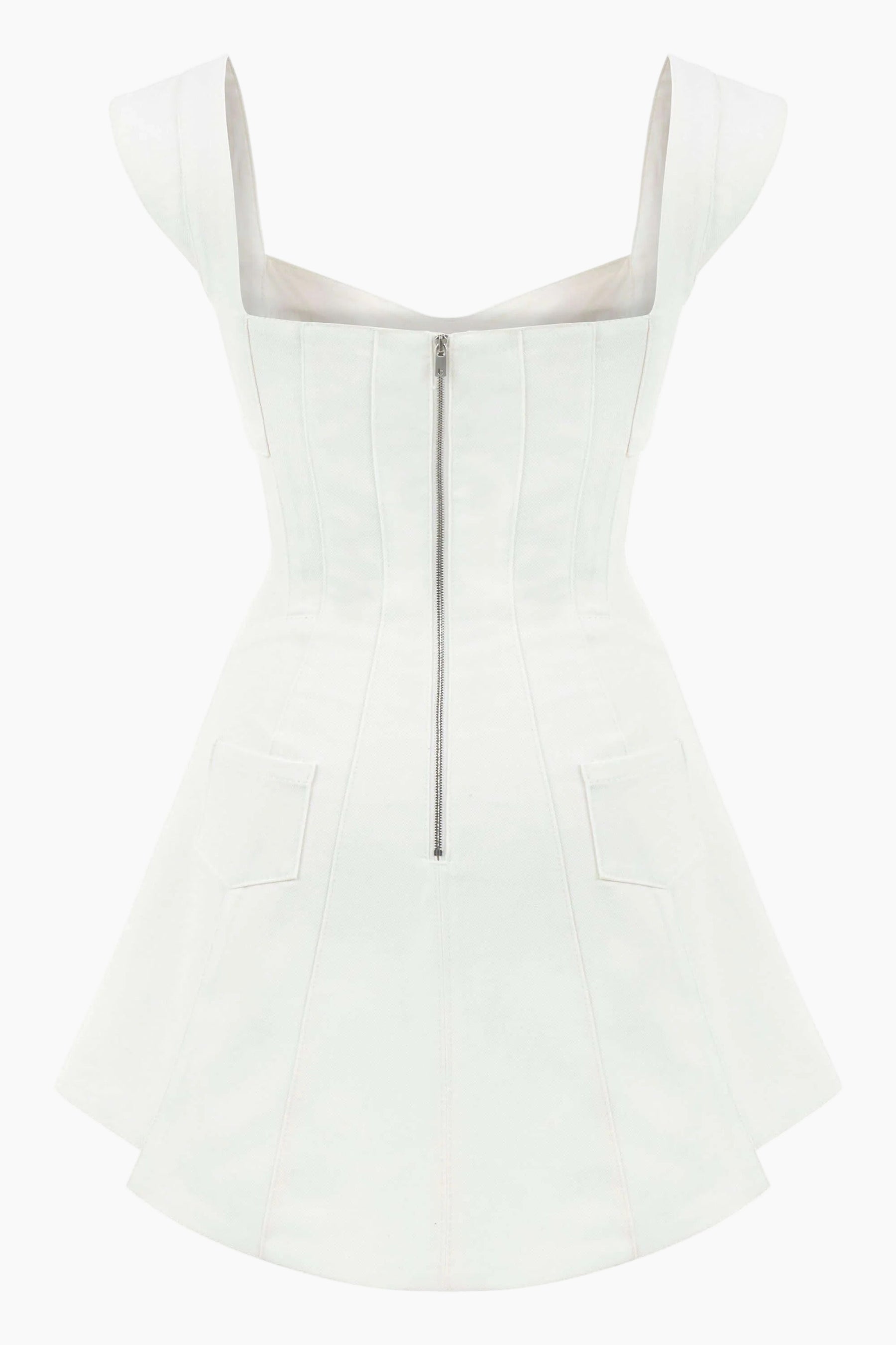 White dress with a zipper 