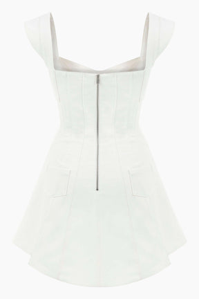 White dress with a zipper 