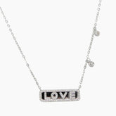 Necklace love white stones