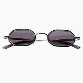 Sunglasses with a unique frame design with a striped arms 