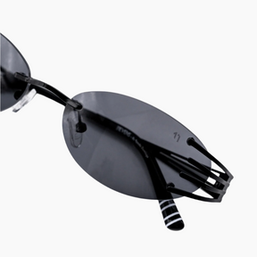 Black sunglasses with a unique design 