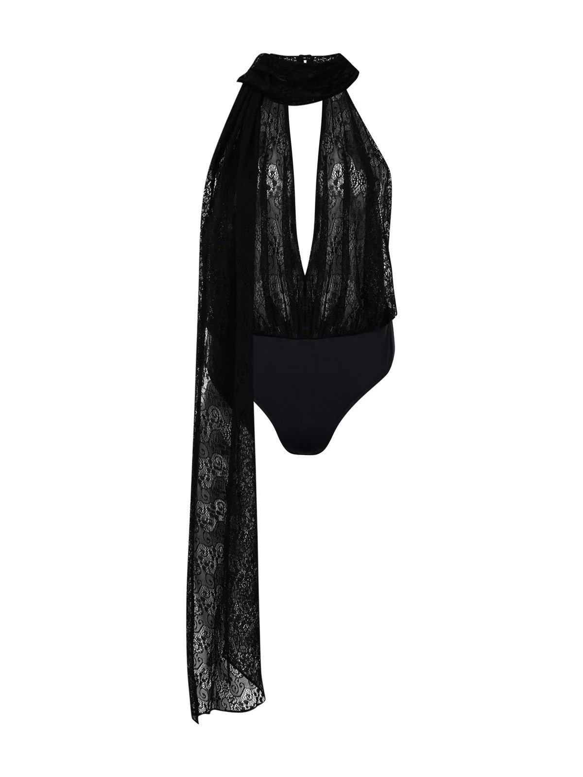 lack lace top with a scarf