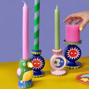 KK.70116 Kitsch Kitchen candle holder Loteria La Luna pillar