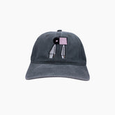 Gray cap with a small, embroidered design