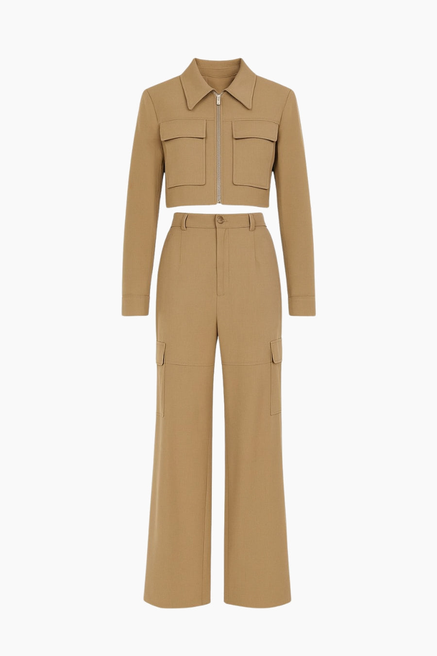 Tan jacket and pants set 