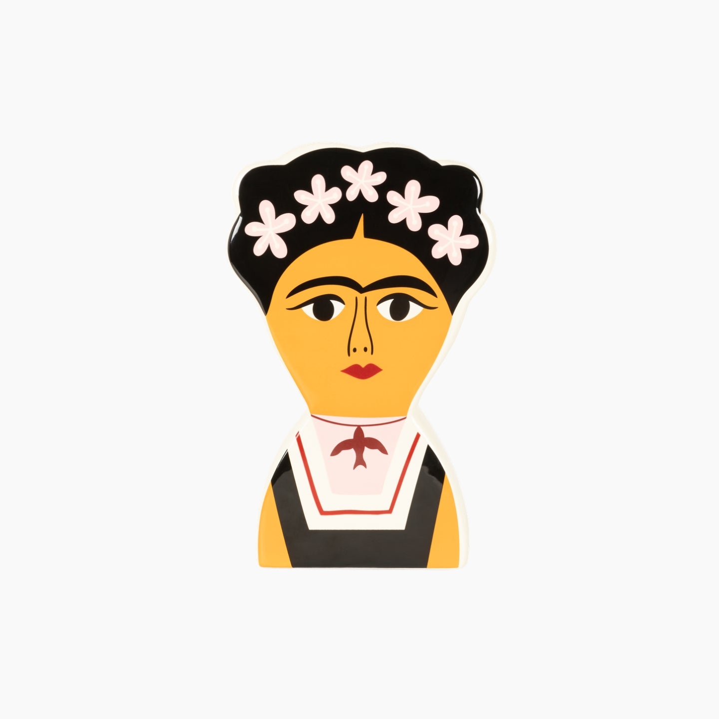 Illustration of a stylized face with flowers in hair 