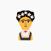 Illustration of a stylized face with flowers in hair 