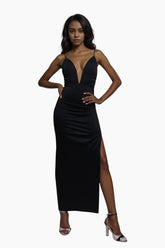 Black Dress With Back Swarovski Robe