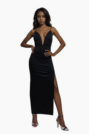 Black Dress With Back Swarovski Robe