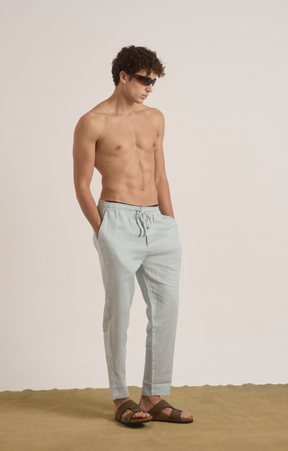 Linen Trousers Charles Blue