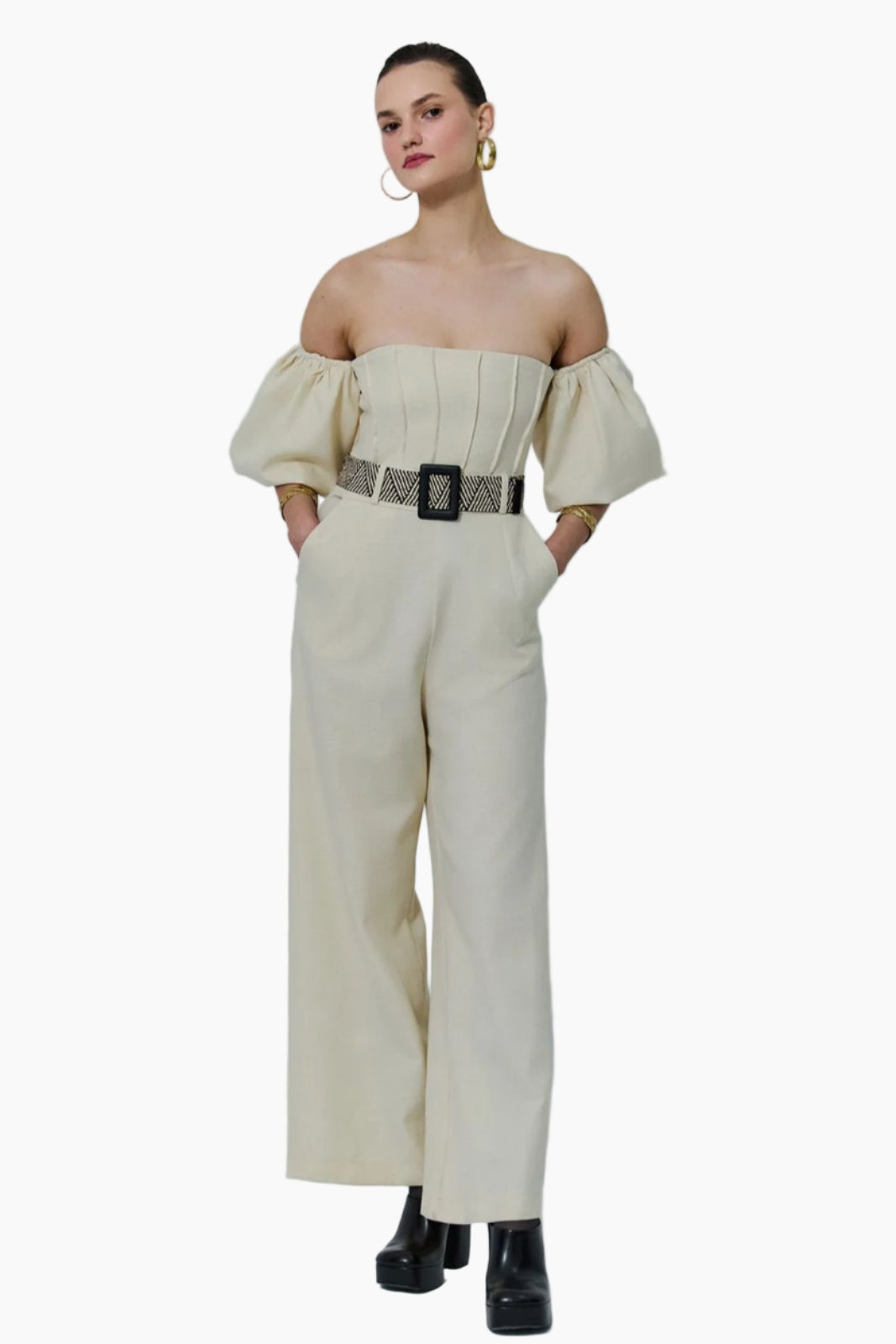 Off Shoulder Overall