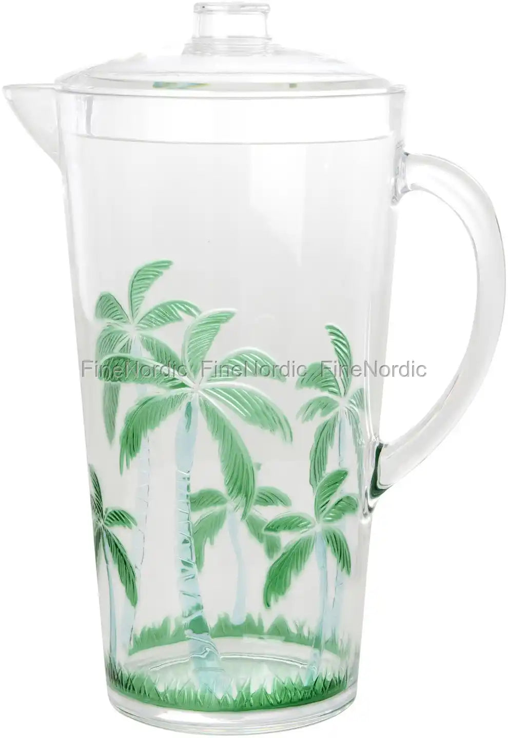 Acrylic Jug in Clear with Palm Tree Design - Large - 2,1 L