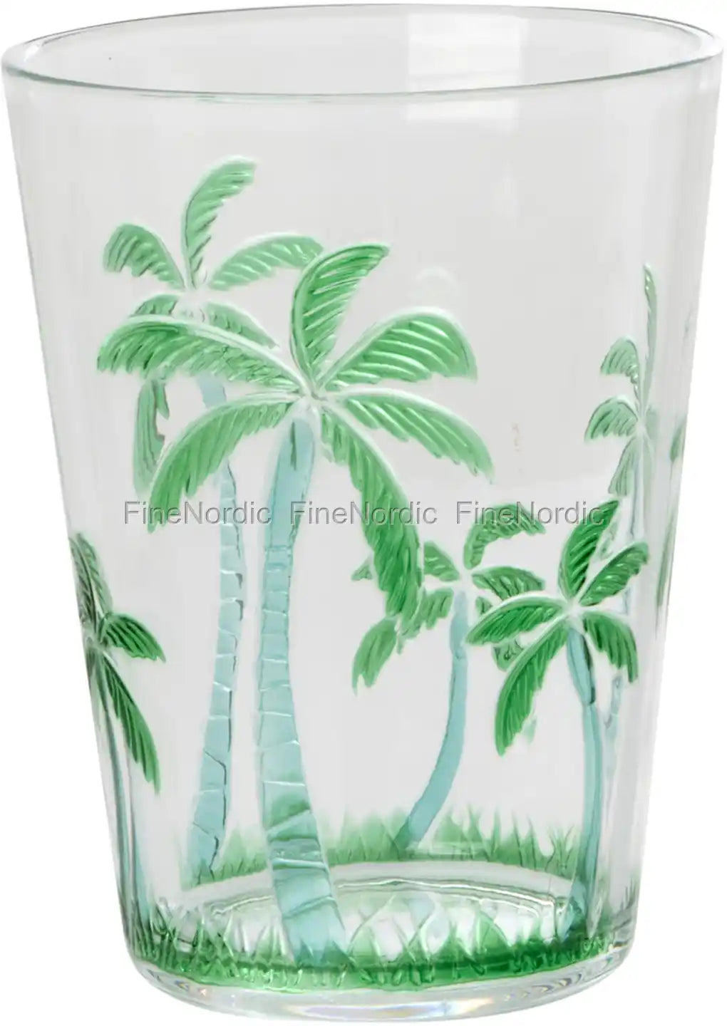 Acrylic Tumbler with Palm Tree Design - Clear - 400 ml