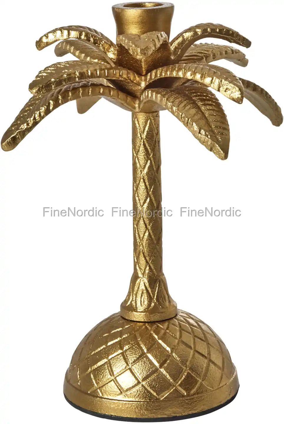 Metal Metal Candle Holder in Palm Tree Shape - Gold