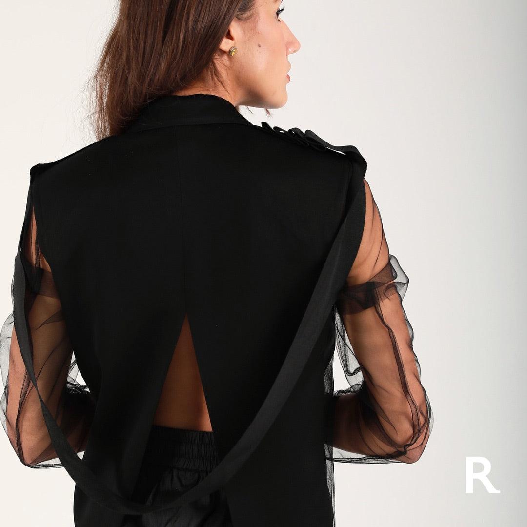 ROLA'S CLOSET - Tulle Sleeved Blazer - FLTRD UAE